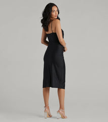 Sleek And Smooth High Slit Midi Dress