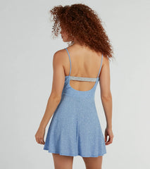 Let It Glow Glitter Rhinestone Skater Dress