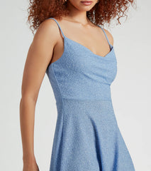 Let It Glow Glitter Rhinestone Skater Dress