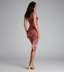 Crush Hour Floral Bodycon Midi Dress