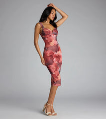 Crush Hour Floral Bodycon Midi Dress