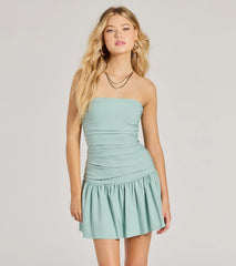Covetable Charm Strapless Mini Skater Dress