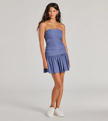 Covetable Charm Strapless Mini Skater Dress