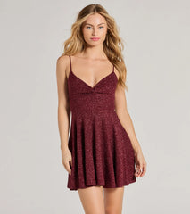 Spectacular Twirl Glitter Skater Dress