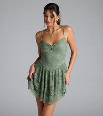 Adorable Muse Ruffled Lace Skater Dress