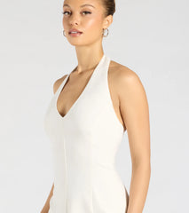 Chic Event Halter A-Line Mini Dress