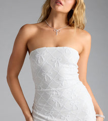 Cutest Style Sequin Bow Strapless Lace-Up Mini Dress