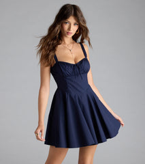 Ray Of Beauty Lace-Up Corset Skater Dress