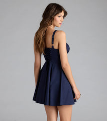Ray Of Beauty Lace-Up Corset Skater Dress