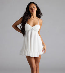 Perfectly Pretty Tie Back Chiffon Babydoll Dress