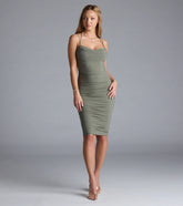 Perfect Night Bodycon Mesh Midi Dress