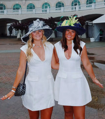 Chic Status Plunge V-Neck Crepe Mini Dress