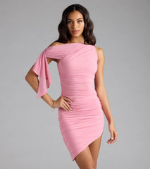 Style Icon Ruffled One-Shoulder Mini Dress