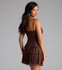 Like A Daydream Lace Ruffle Skater Dress