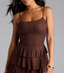 Like A Daydream Lace Ruffle Skater Dress