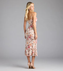 Everlasting Bliss Floral Mesh Midi Dress