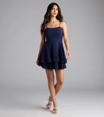 Lovely Day Tie Back Ruffle Skater Dress