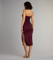 Casually Sultry Strapless Bodycon Midi Dress