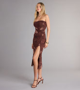 Falling For Floral Strapless Midi Dress