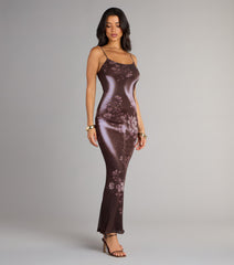 Moonlit Bloom Abstract Floral Maxi Dress