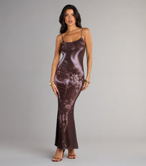 Moonlit Bloom Abstract Floral Maxi Dress