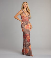 Wild Bloom Mesh Maxi Dress