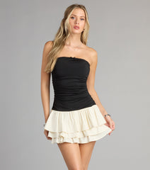 Sweet But Sassy Ruffle Tube Dress