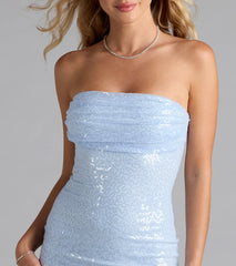 Shimmer All Night Strapless Sequin Mini Dress
