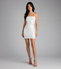 Shimmer All Night Strapless Sequin Mini Dress