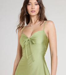 Sweetest Vibe V-Neck Tie A-Line Dress
