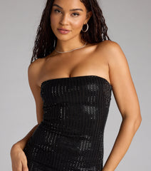 No Flash Needed Sequin Tube Mini Dress