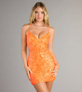 Serving Sparkle Sequin Lace-Up Bodycon Dress