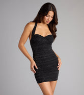 Star of the Night Rhinestone Halter Mini Dress