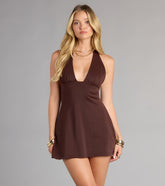 Table For Two Halter Mini Dress