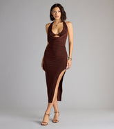 No Strings Attached Halter Strappy Midi Dress