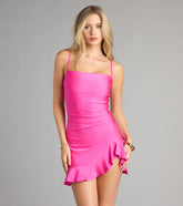 Sweet But Spicy Ruffle Trim Mini Dress