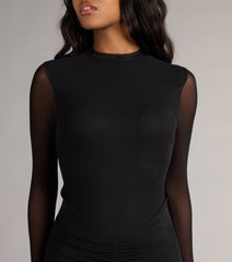 Sheer Intention Long Sleeve Mini Dress