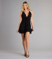 Talkin' Flirty Halter Floral Bodycon Mini Dress