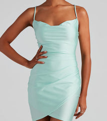 All The Right Moves Cowl Neck Mini Dress