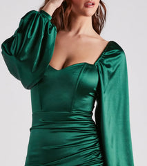 Lavish Satin Sweetheart Wrap Dress