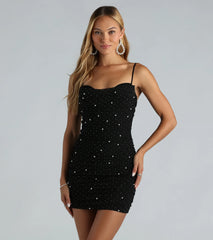 Life Of The Party Rhinestone And Pearl Mini Dress
