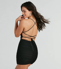 Mood Forever Mesh Lace-Up Mini Dress