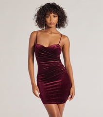 Sultry And Luxe Glitter Velvet Bodycon Mini Dress