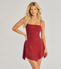 Sparkling Perfection Rhinestone A-Line Mini Dress