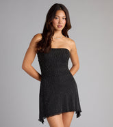 Shine Tonight Rhinestone Strapless Mini Dress