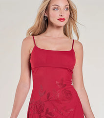 Bring The Romance Rhinestone Rose Mesh Mini Dress