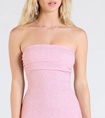 Glittering Magic Strapless A-Line Mini Dress