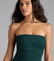 Glittering Magic Strapless A-Line Mini Dress
