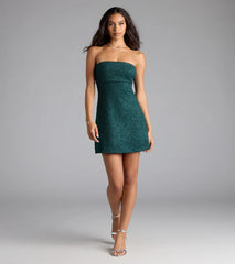 Glittering Magic Strapless A-Line Mini Dress