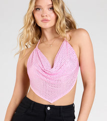 Life Of the Party Rhinestone Open Back Crop Top